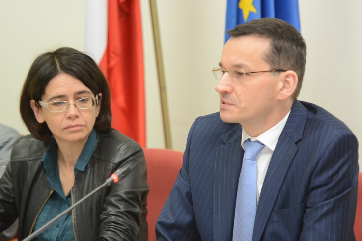Anna Streżyńska, minister cyfryzacji i premier Mateusz Morawiecki podczas otwarcia prac Zespołu